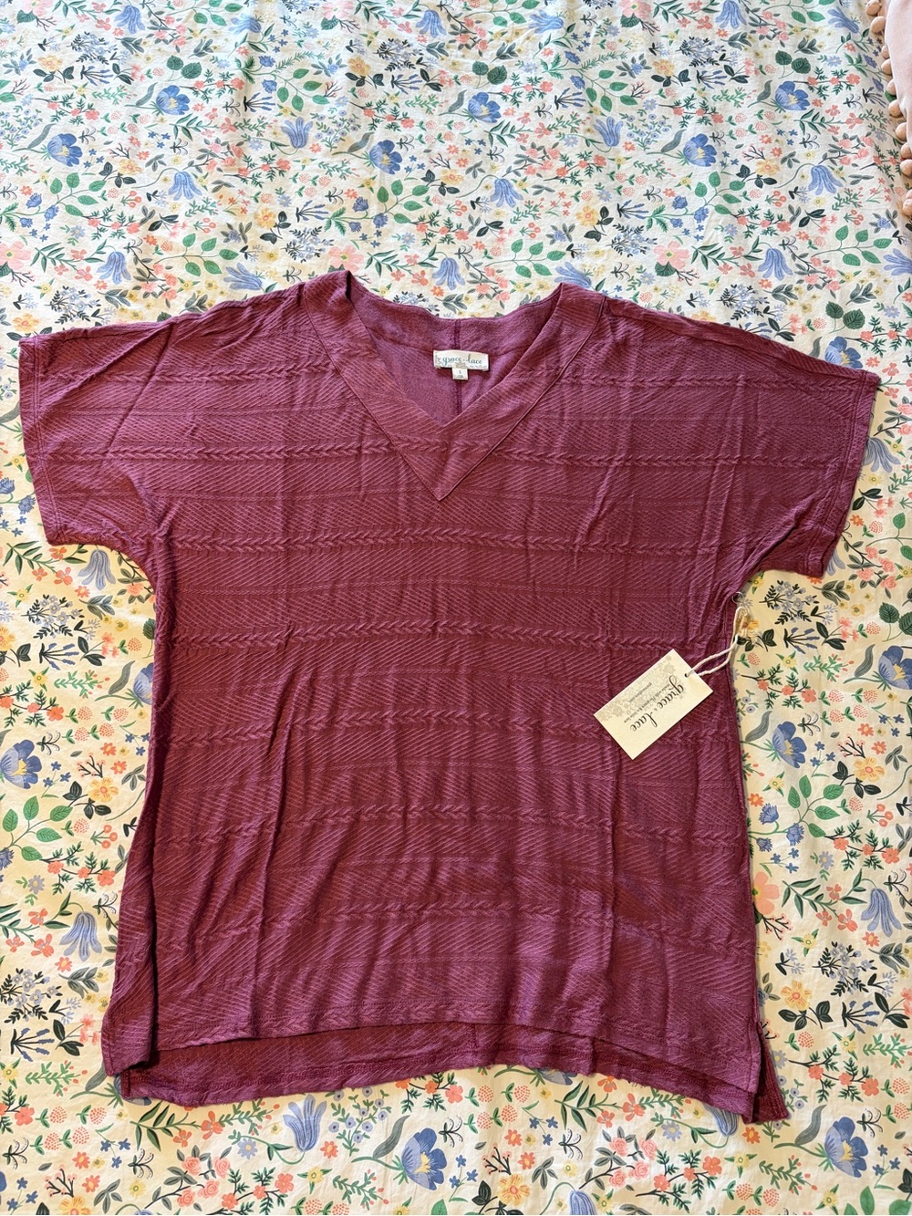 Grace & Lace V-Neck Short Sleeve Tee
